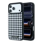 قاب KARL LAGERFELD کارل لاگرفلد Smooth PU Magsafe Houndstooth With Resin Logo Magsafe مگ سیف