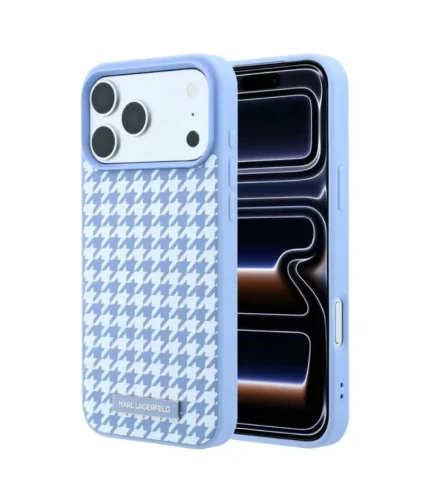 قاب KARL LAGERFELD کارل لاگرفلد Smooth PU Magsafe Houndstooth With Resin Logo Magsafe مگ سیف