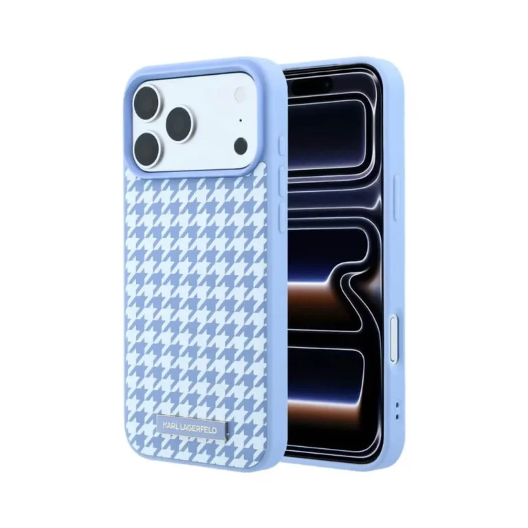 قاب KARL LAGERFELD کارل لاگرفلد Smooth PU Magsafe Houndstooth With Resin Logo Magsafe مگ سیف