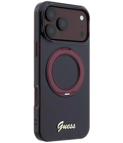 قاب GUESS گِس MagSafe IML Hard with Ring Stand & Script Metal Logo مگ سیف