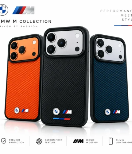 قاب BMW بی ام وِ PU Kevlar Hard Case with Metal Logo Magsafe مگ سیف