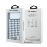قاب KARL LAGERFELD کارل لاگرفلد Smooth PU Magsafe Houndstooth With Resin Logo Magsafe مگ سیف
