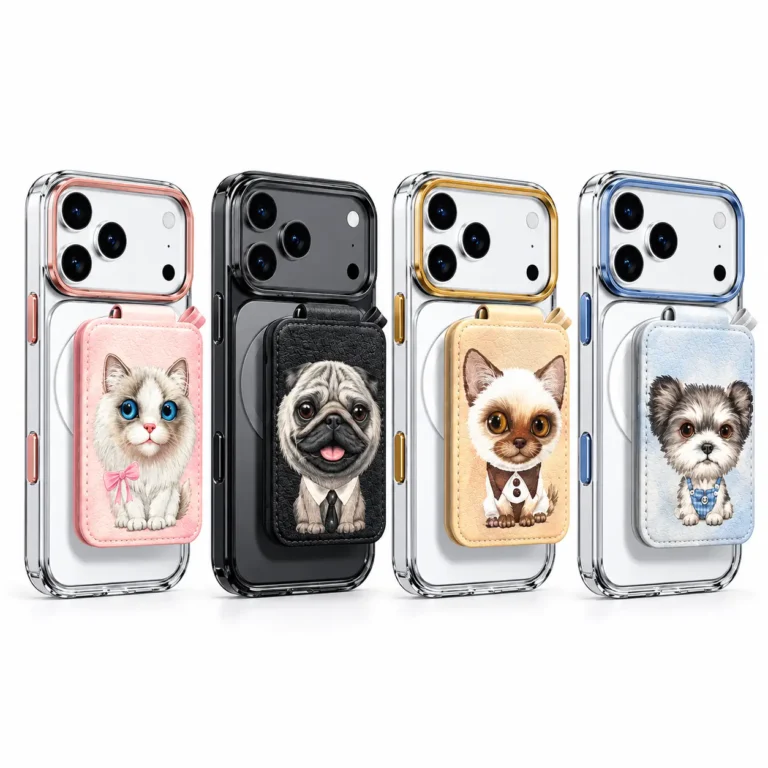 قاب NIMMY نیمی شفاف و استند مگنتی Big Eye Cute Pets Series Magnetic Crystal Clear