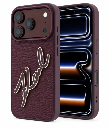قاب KARL LAGERFELD کارل لاگرفلد Leather Big Signature Resin Logo