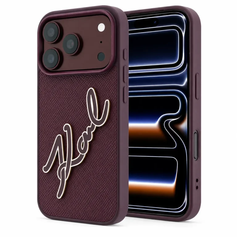 قاب KARL LAGERFELD کارل لاگرفلد Leather Big Signature Resin Logo