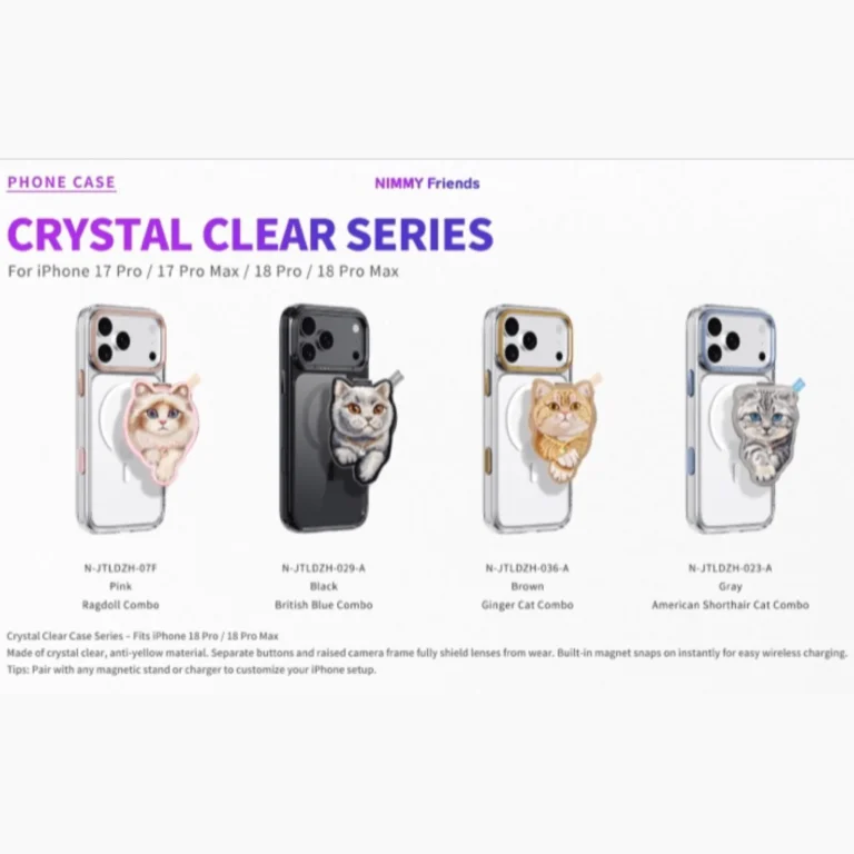 قاب NIMMY نیمی شفاف و استند آینه ای مگنتی Denim Magnetic Crystal Clear