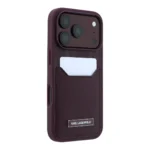 قاب KARL LAGERFELD کارل لاگرفلد PU Grained Case With Card Holder & Monogram Hot Stamped Pattern