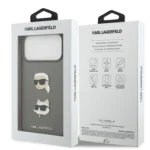 قاب KARL LAGERFELD کارل لاگرفلد Saffiano PU Hard With Karl & Choupette Heads Pins & Logo