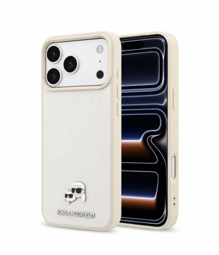 قاب KARL LAGERFELD کارل لاگرفلد Grained MagSafe with Karl & Choupette Heads