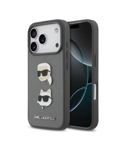 قاب KARL LAGERFELD کارل لاگرفلد Saffiano PU Hard With Karl & Choupette Heads Pins & Logo